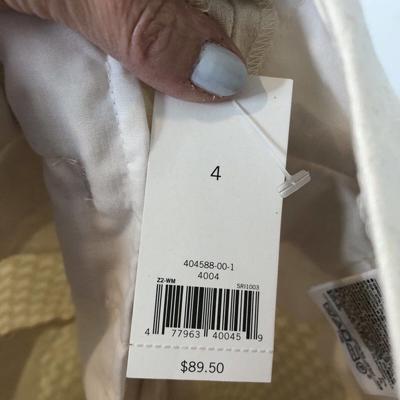Banana Republic NWT Women's The Avalon Jacquard Boy Crop Pants in Ivory Size 4 - Picture 7 of 10